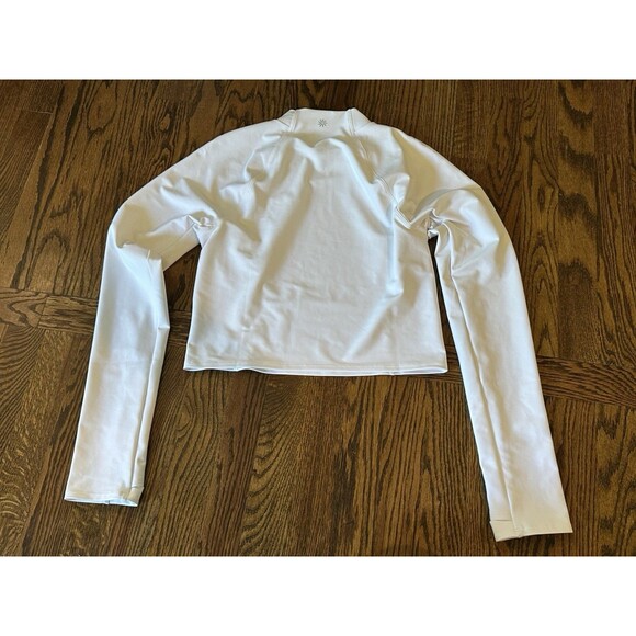 Athleta RENEW SEAMLESS MOCK NECK TOP White Size Medium‎ Gym Activewear Workout - Picture 10 of 12